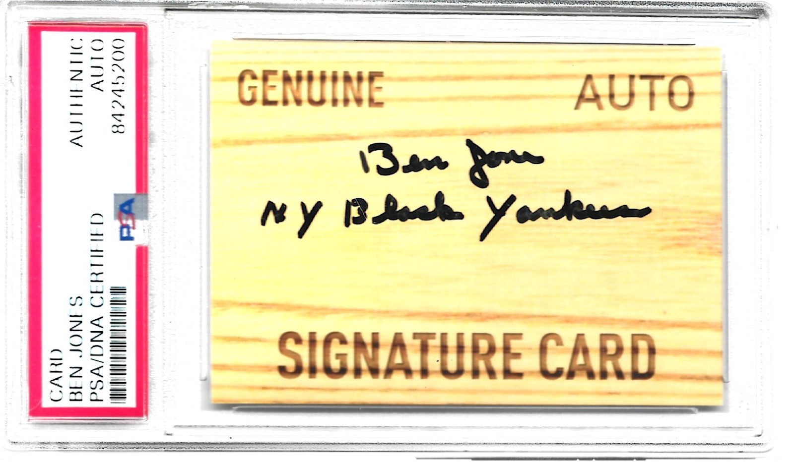 Autographed   Ben Jones card  PSA cert