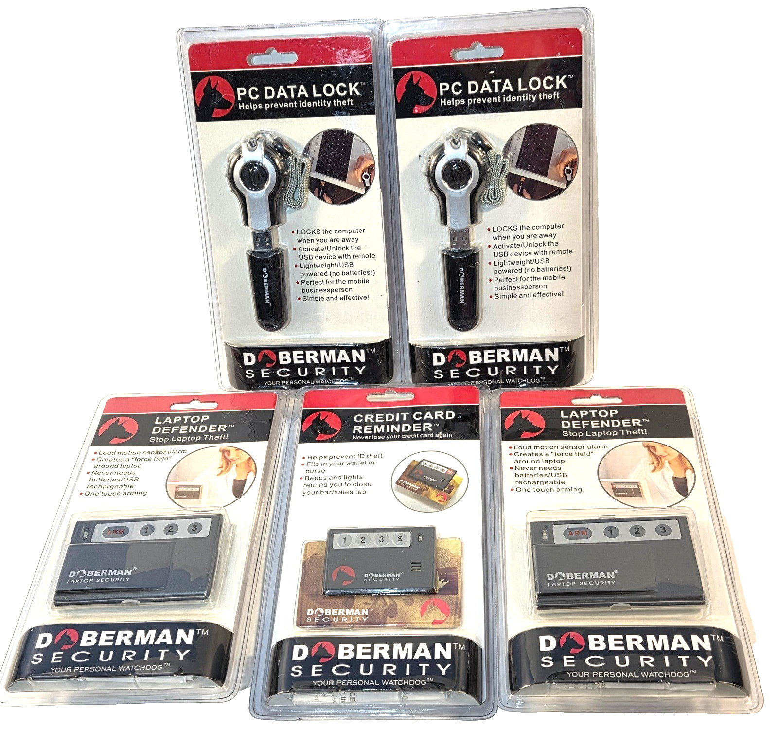 5 Doberman Security PC Data Lock  Laptop Defender Credit Card Reminder New