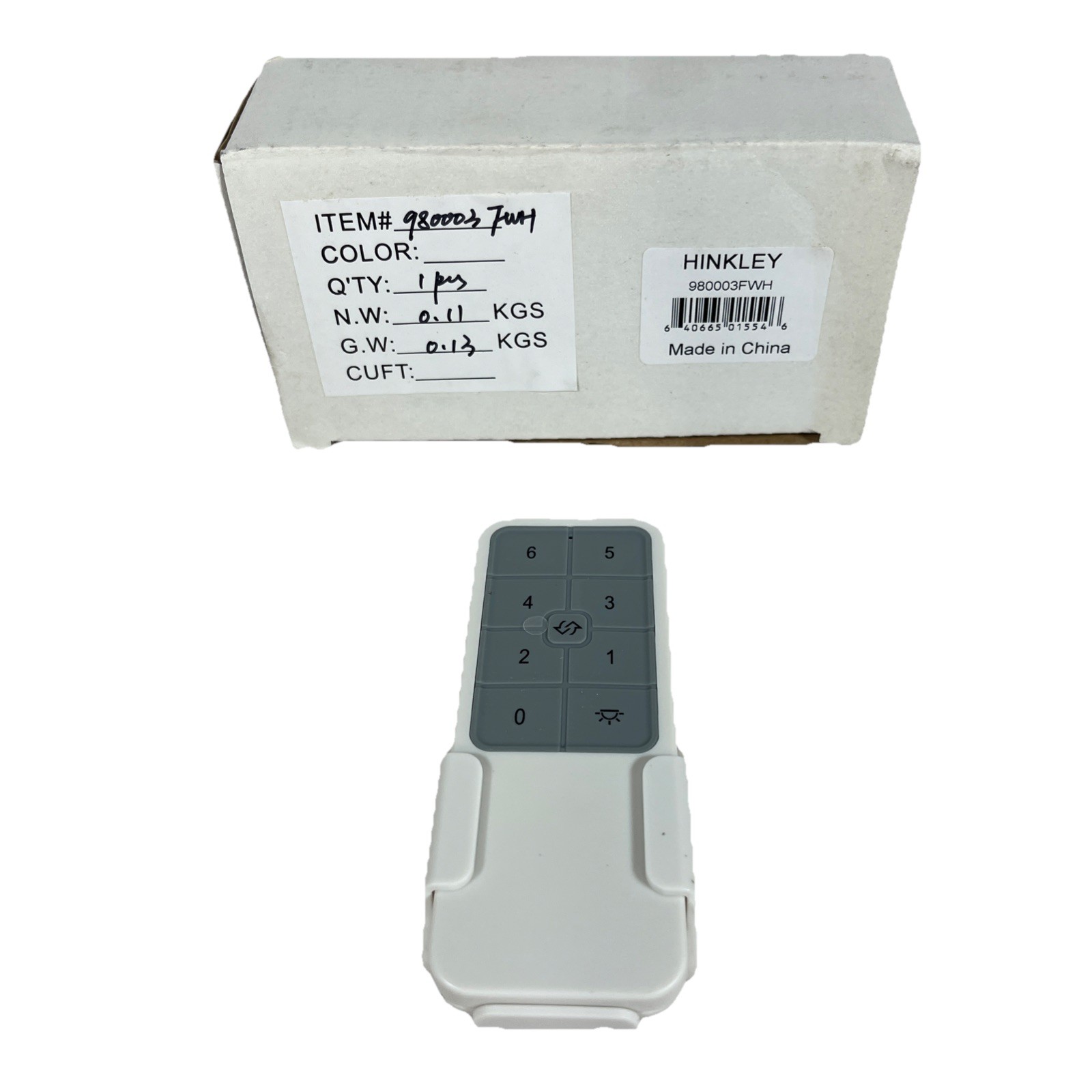 Hinkley Lighting 980003F 6 Speed Remote Control for Hinkley - White - New in Box