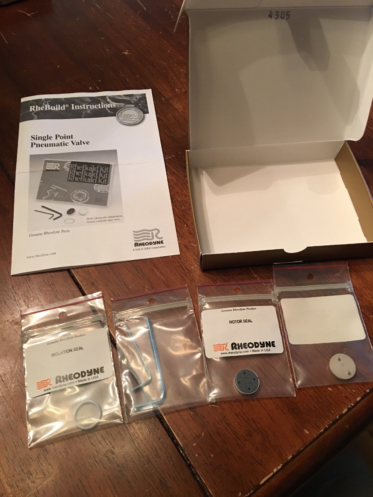 New Rheodyne RheBuild Single Point Valve 2 Pin Stator 4 Pin Seal.