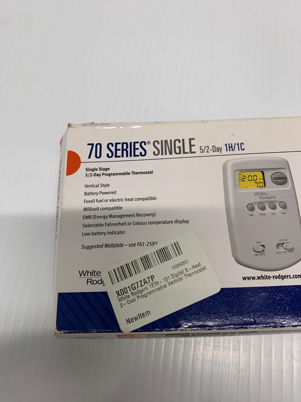 Emerson 70 Series Non Programmable Single Stage Thermostat 1F78-151