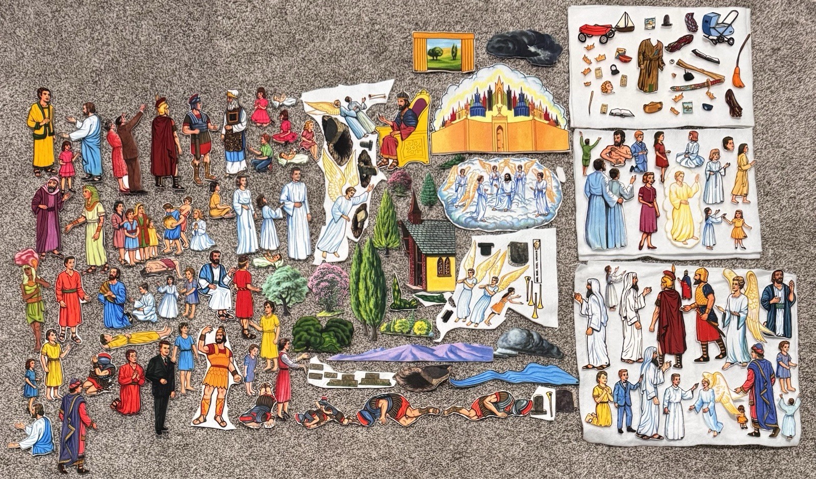 Huge Lot Of Vintage Bible Stories Felt People Accessories Pre-Cut Sunday School
