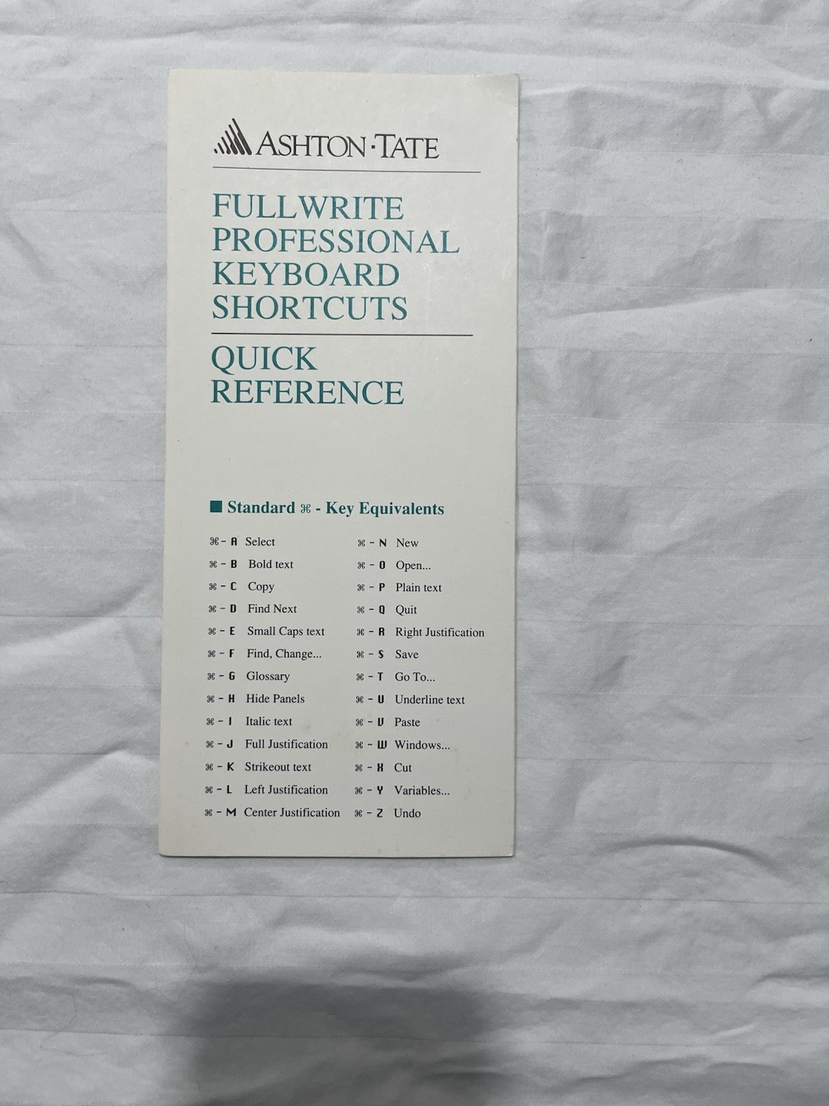Vintage Mac Apple Software Ashton Tate FullWrite Professional. Complete