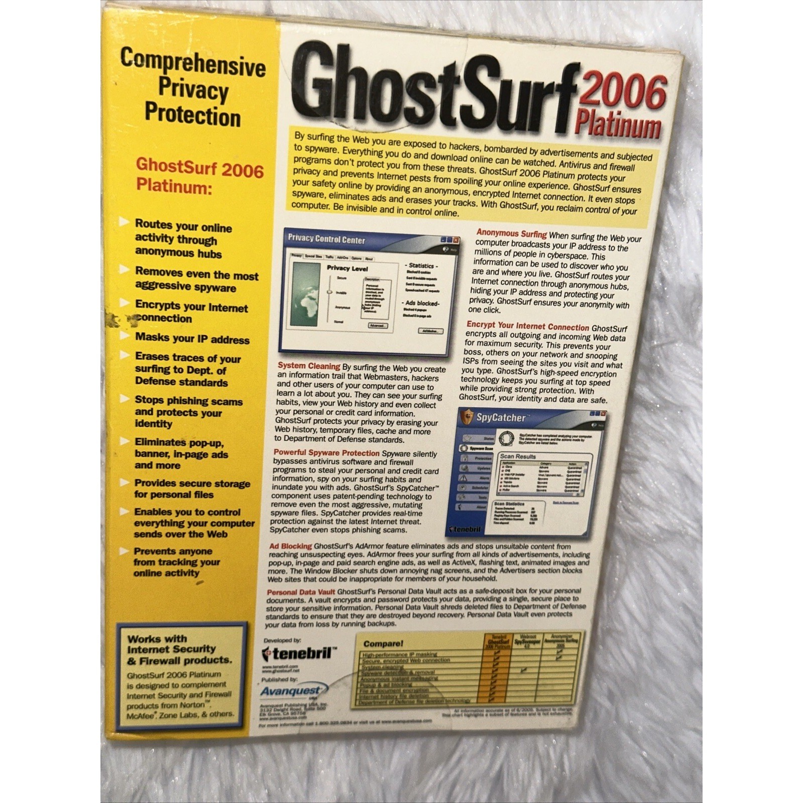 Tenebril GhostSurf 2006 Platinum Internet Privacy Protection PC Software