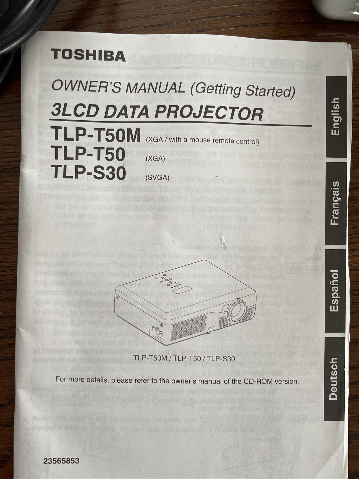 Toshiba TLPS30 3LCD Data Projector Document Camera With Remote Case Works