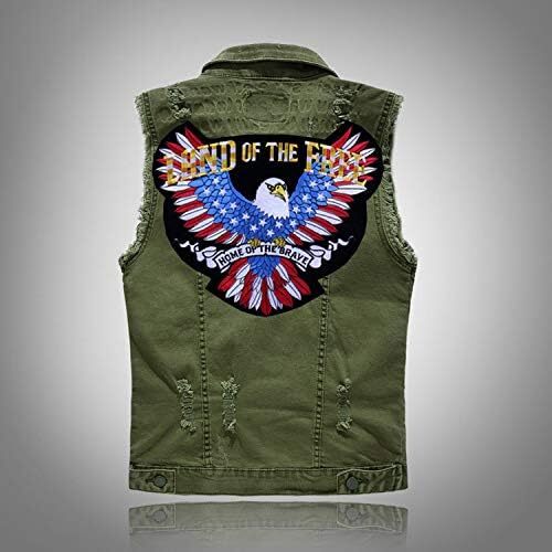 Large American Flag Eagle Patch 11"x10" Sew On Biker Jacket Back Embroidered Mot