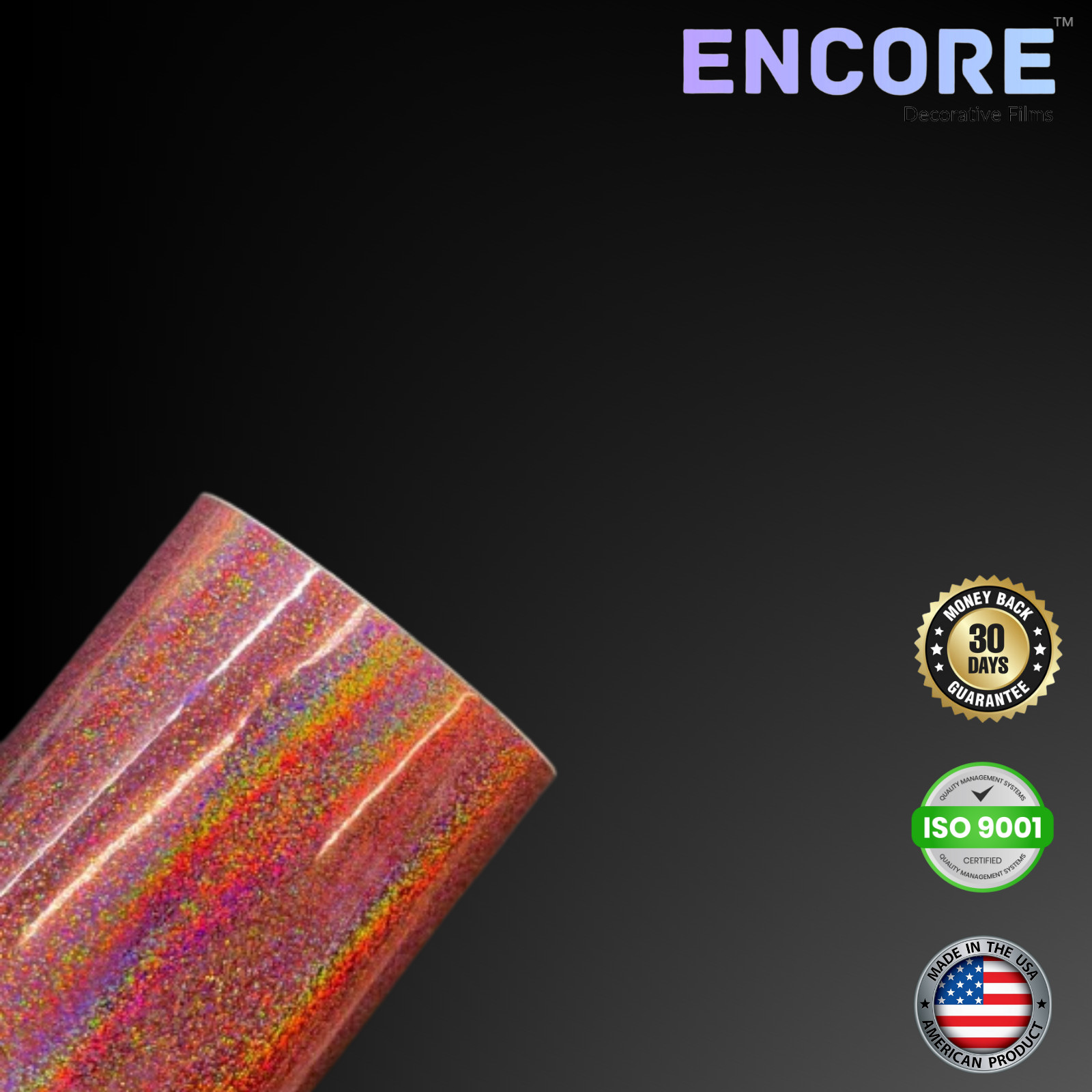 Encore® EFX21 Pink Glitter Holographic Vinyl for Decals/Stickers - MADE IN USA