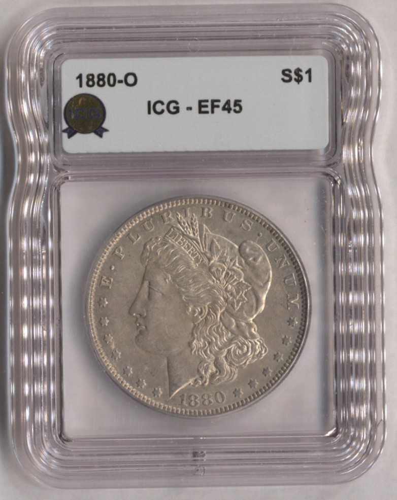 1880 O Morgan Dollar EF45 ICG