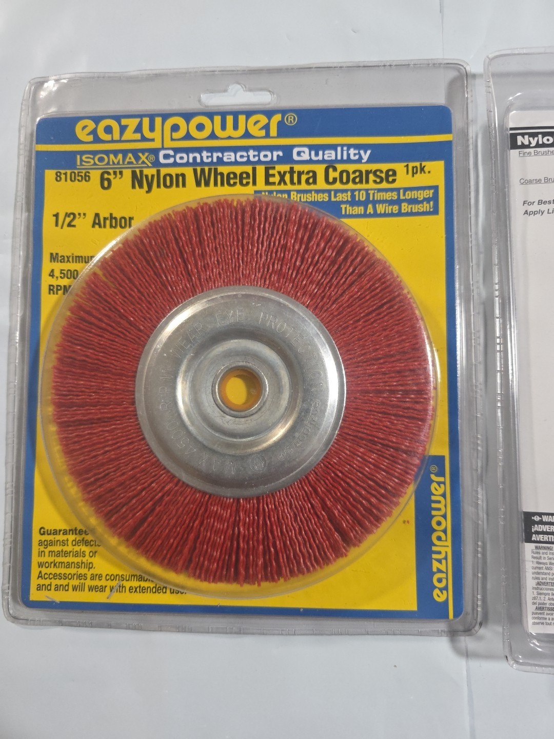 2 EAZYPOWER ISOMAX 6" NYLON WHEEL BRUSH EXTRA COARSE BENCH GRINDER WIRE #81056