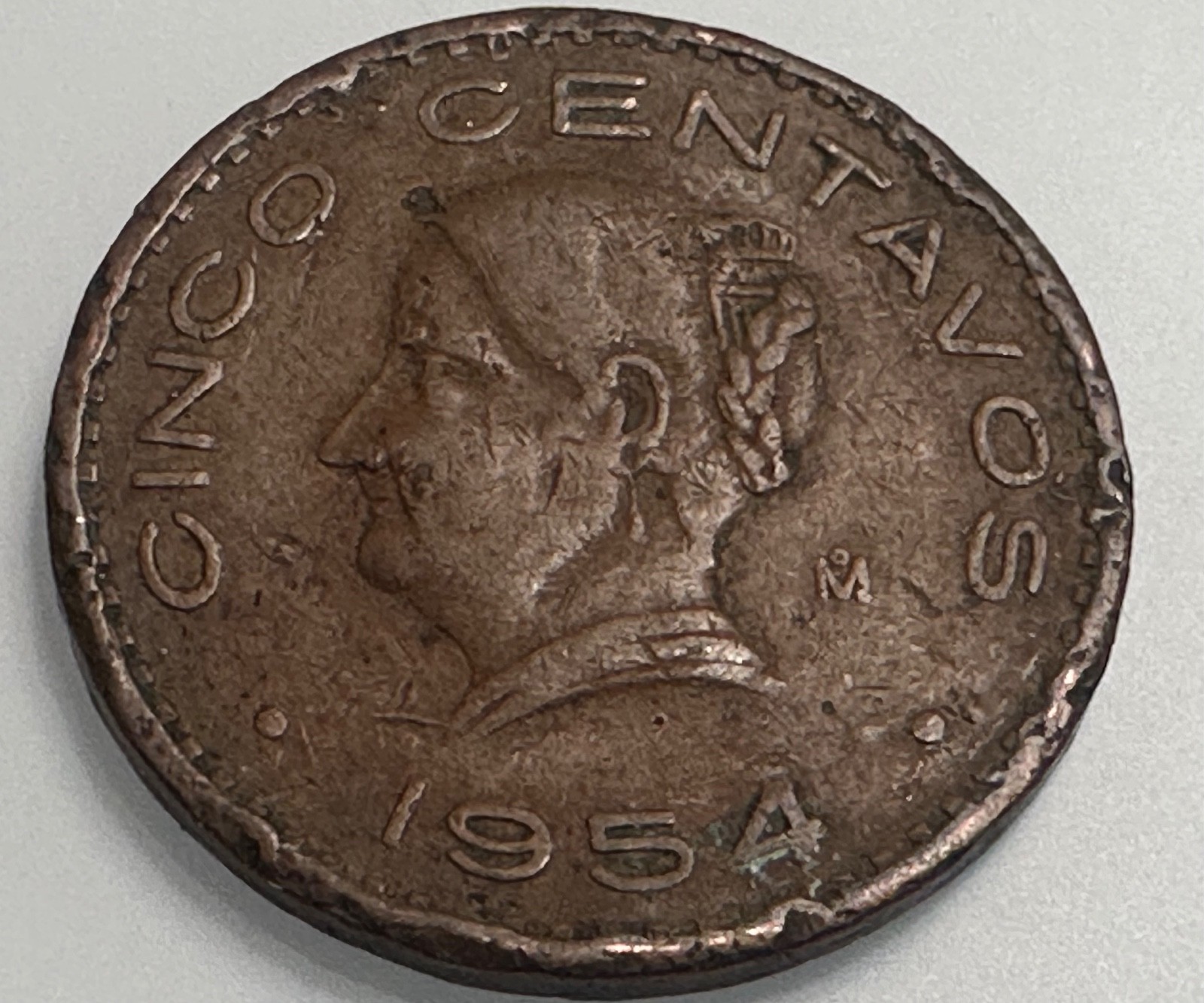 Mexican  5 Centavos 1954 -With Dot - Important  Date