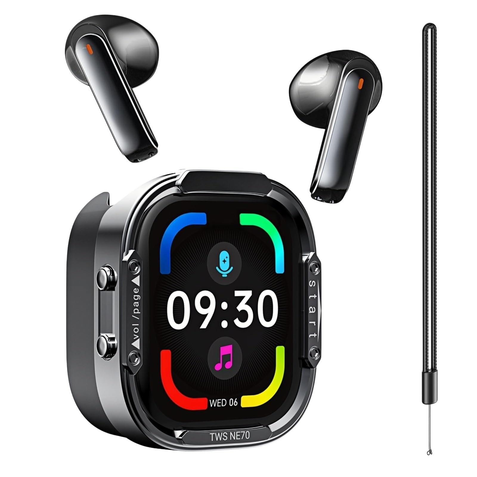 True Wireless Bluetooth 6.0 Semi in-Ear Earbuds, 60H Playtime, HiFi Sound, To...