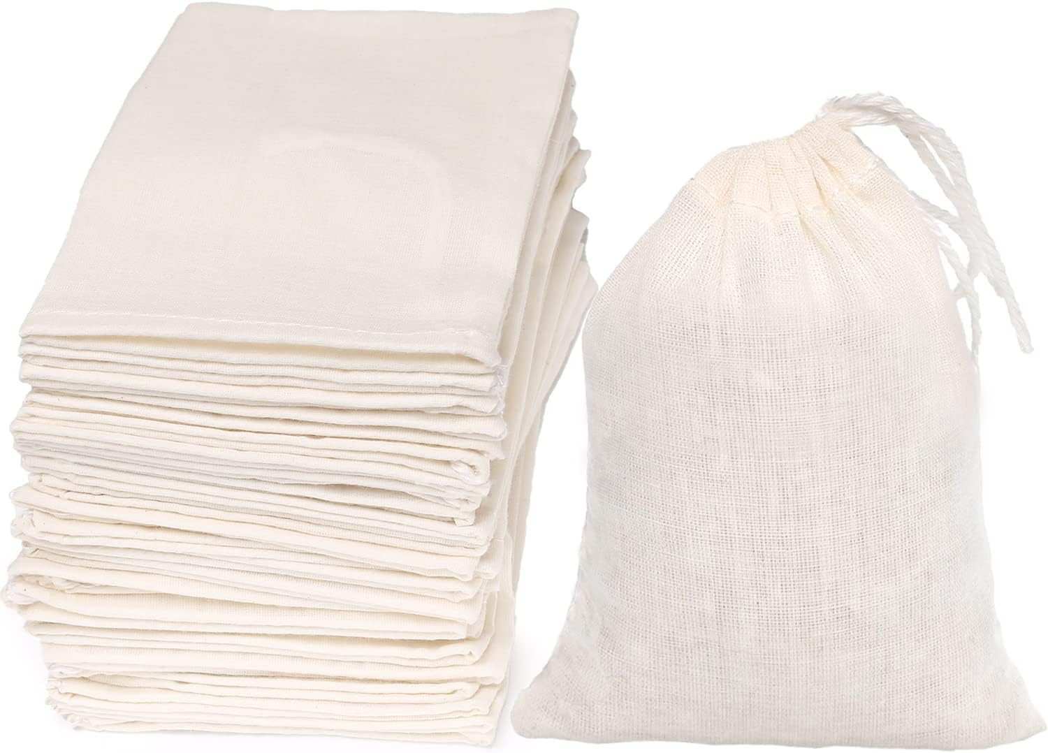 Cotton Bags Muslin Bags Sachet Bag for Home Supplies (3x4 Inch (30 Pack))