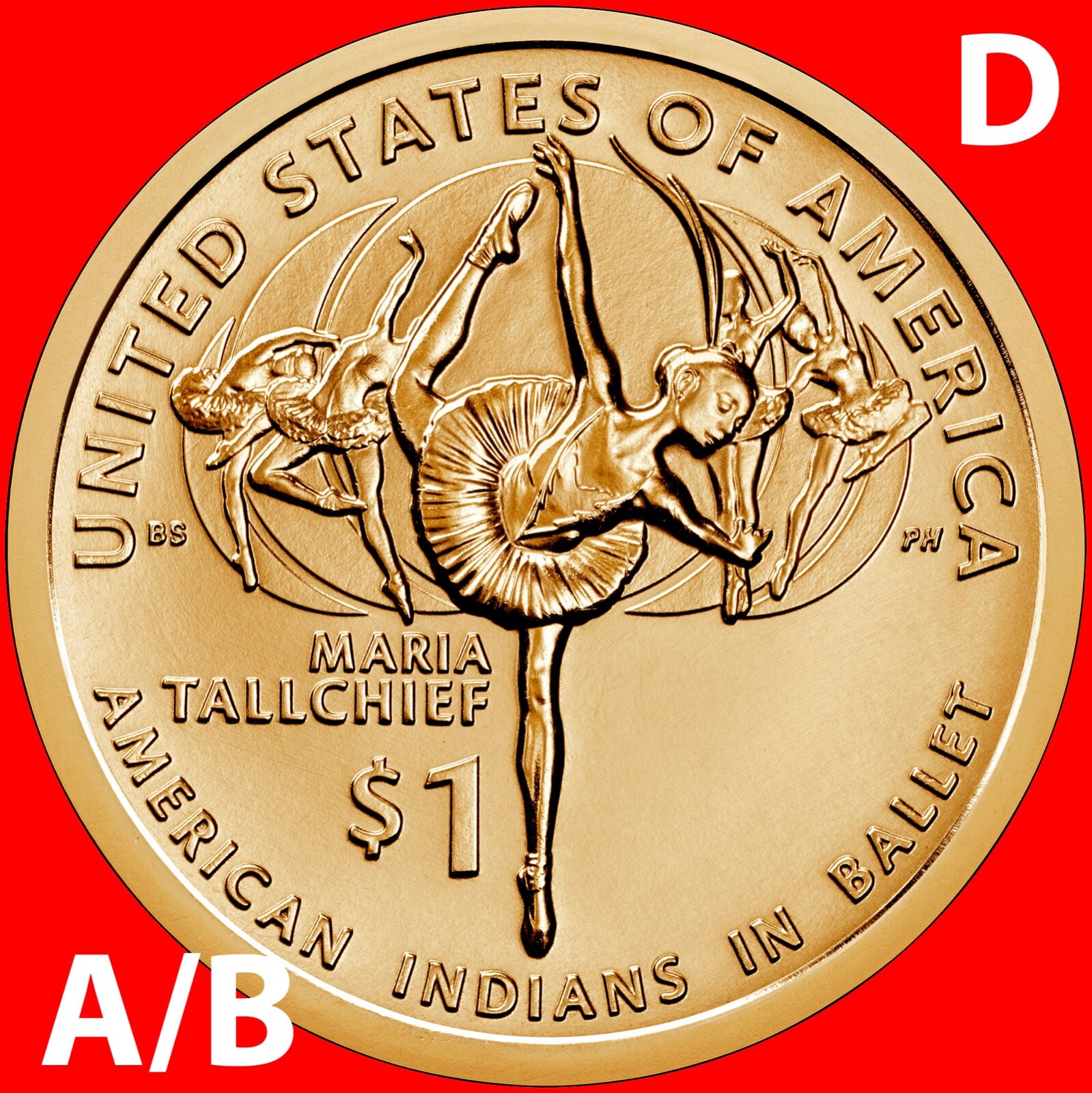 2023-D A&B NATIVE AMERICAN MARIA TALLCHIEF UNCIRCULATED SACAGAWEA DOLLAR
