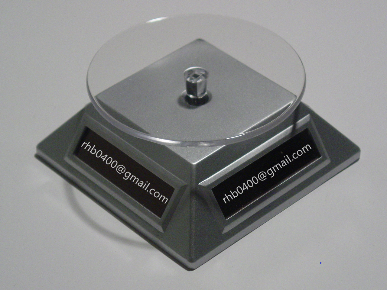 **REDUCED** SOLAR POWERED ROTATING DISPLAY BASE - silver