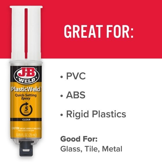 50132 Plasticweld Quick-Setting Epoxy Syringe - Translucent Yellow - 25 Ml