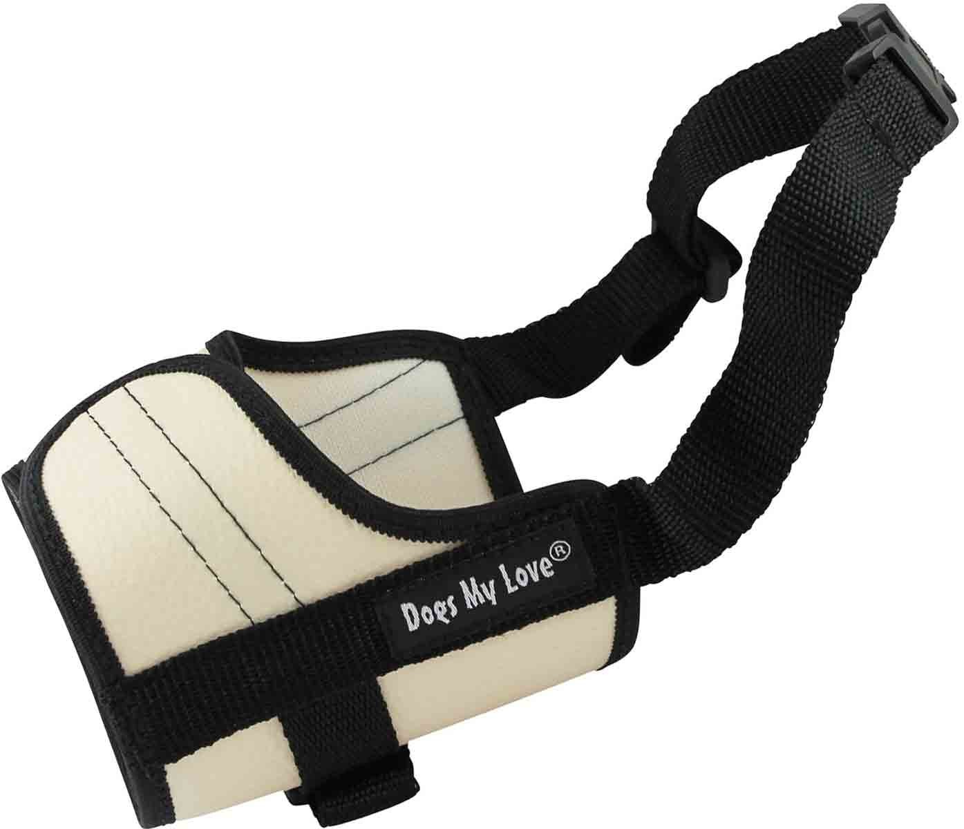Adjustable Nylon Dog Muzzle 6 Sizes Beige