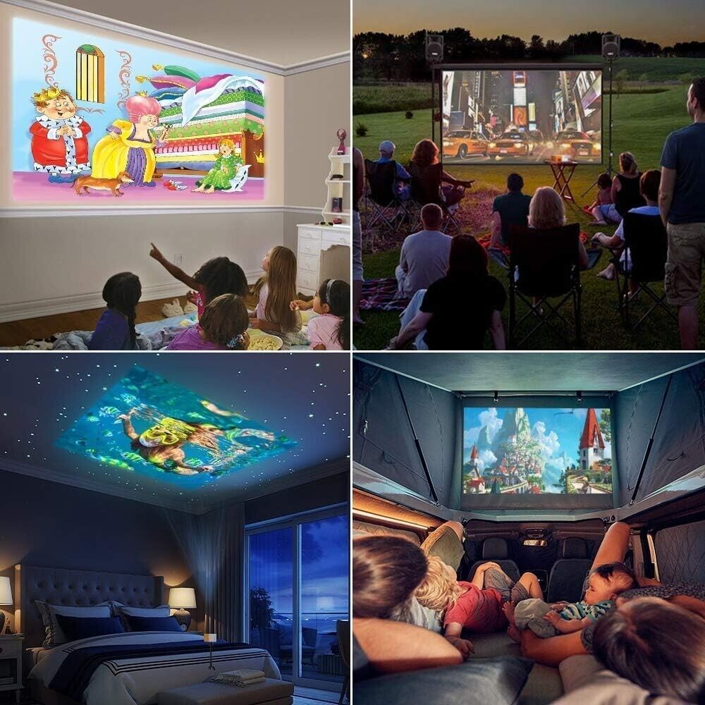 Mini Portable Projector 1080P LED Pico Video Projector for Home Theater Movie US