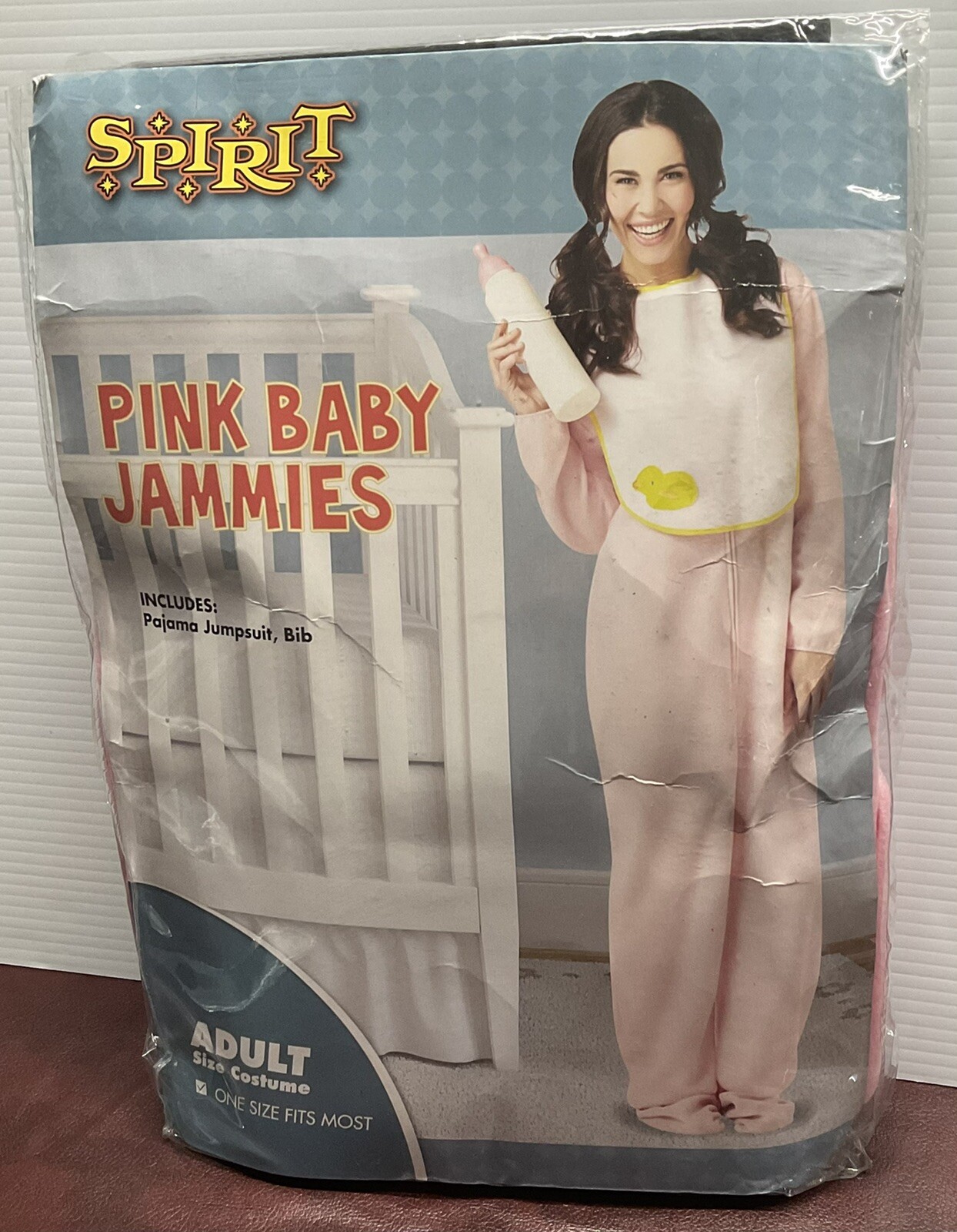 Spirit Womens Pink Baby Jammies One Size  Pajama Jumpsuit Halloween Costume