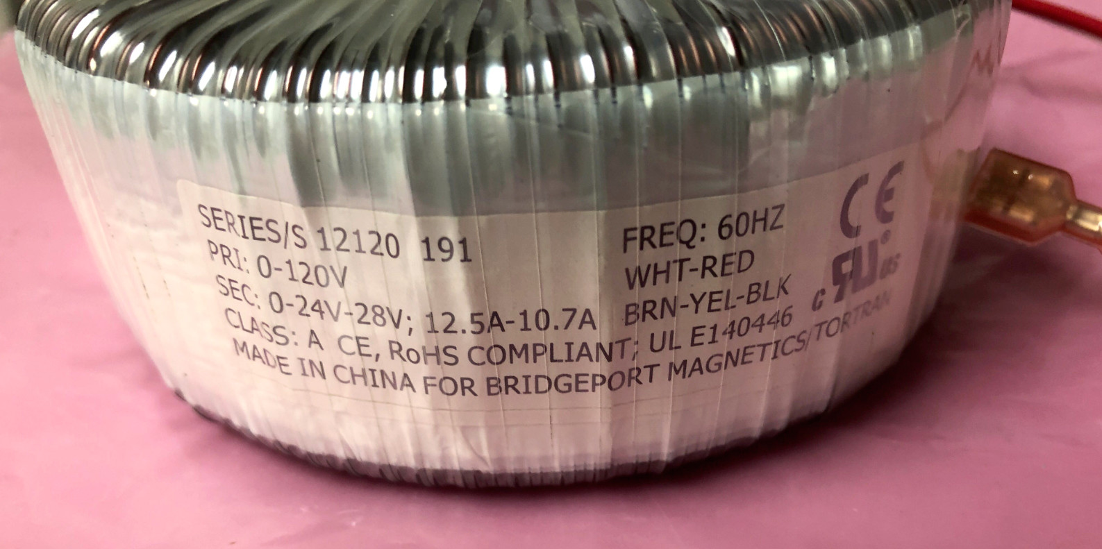 Bridgeport Magnetics Tortran Transformer SERIES 12120 191 FREQ: 60HZ PRI: 0-120V