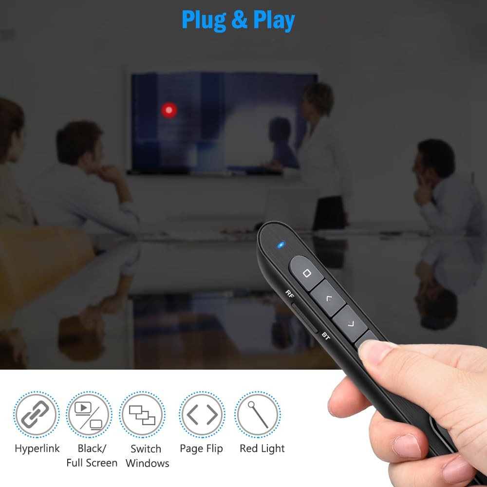 Wireless Presenter 2.4GHz RF Bluetooth Slide Advancer 4G Dinofire USB-A Clicker