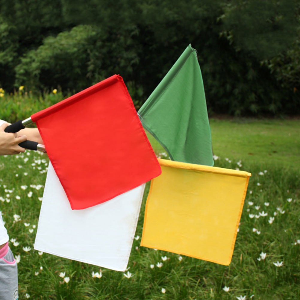 4 Pcs Hand Referee Flags With High Visibility For Sports Events