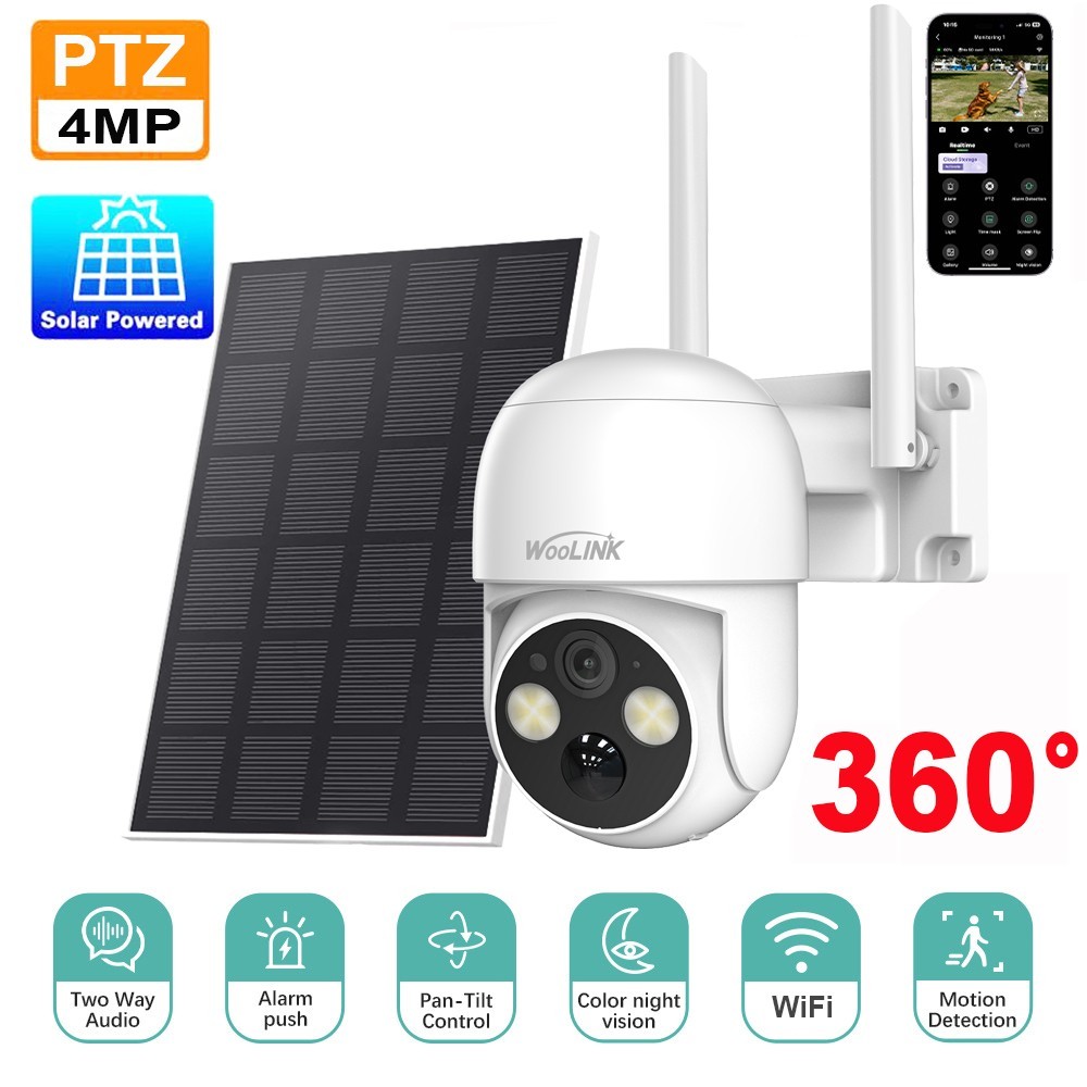 XVIM 4MP WiFi Solar Camera Wireless Outdoor Security Camera System Rechargeable