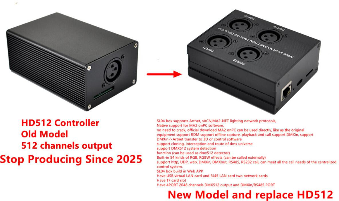 Newest Powerful DMX512 Console Stage Lighting Controller Box HD512 Controller