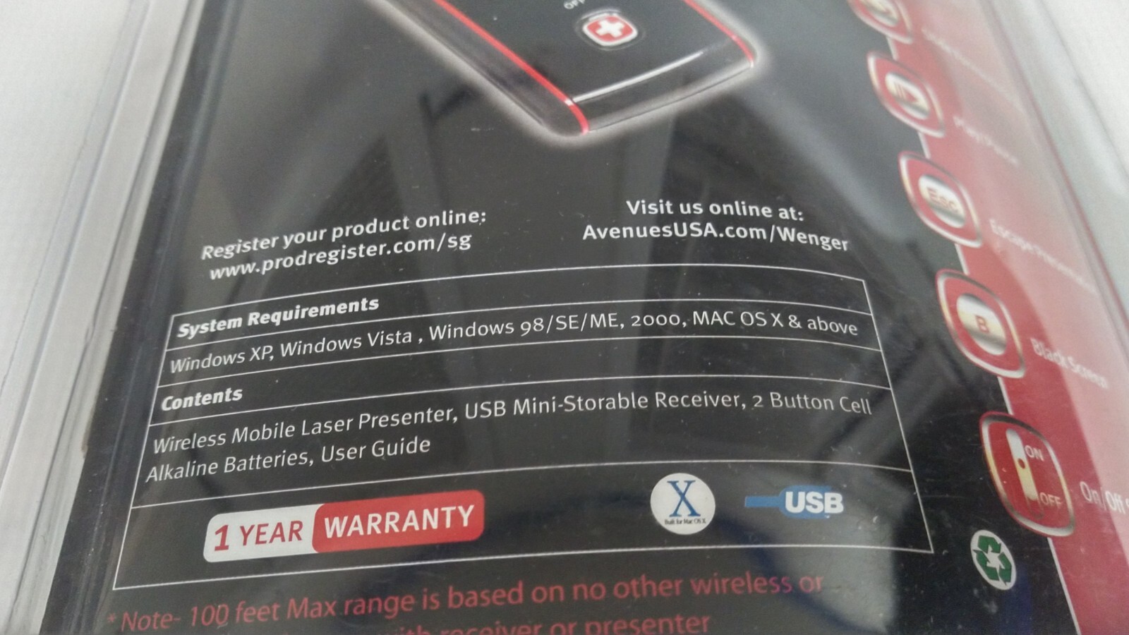 SwissGear Wireless Mobile Presenter w/Laser Pointer power point Swiss