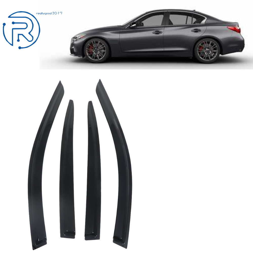 Window Visors Vent Shade Rain Guards For 2014 2015 2016-2019 Infiniti Q50 4PCS