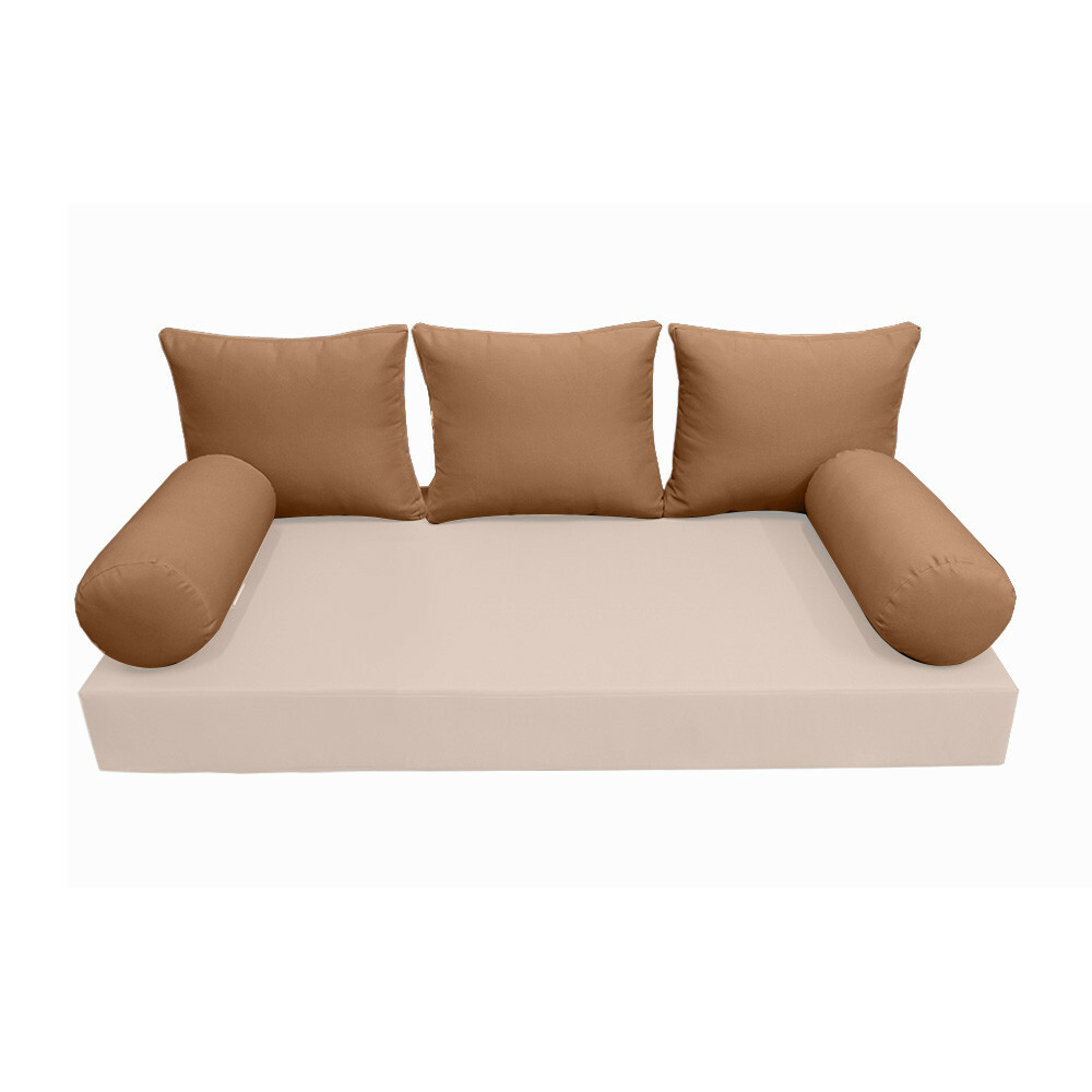 *COVER ONLY*-Style3 Outdoor Bolster Back Pillow Slipcover Knife Edge Twin-AD104