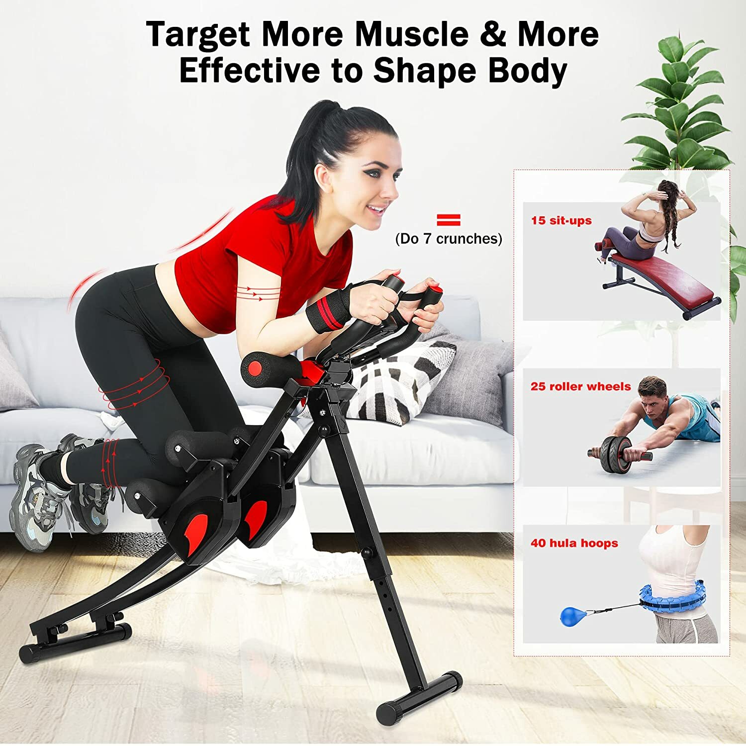 Pre-Owned Ab Workout Equipment Ab Machine Abdominal Exercise Foldable Home Gym