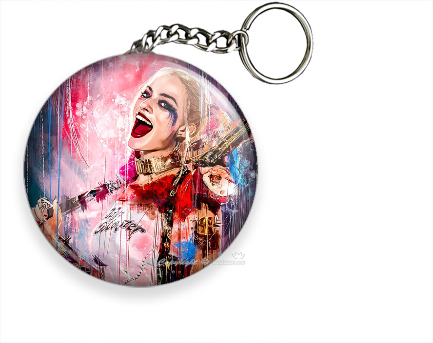HARLEY QUINN VILLAIN GOTHAM CITY BATMAN DARK KNIGHT KEYCHAIN KEY RING GIFT IDEA
