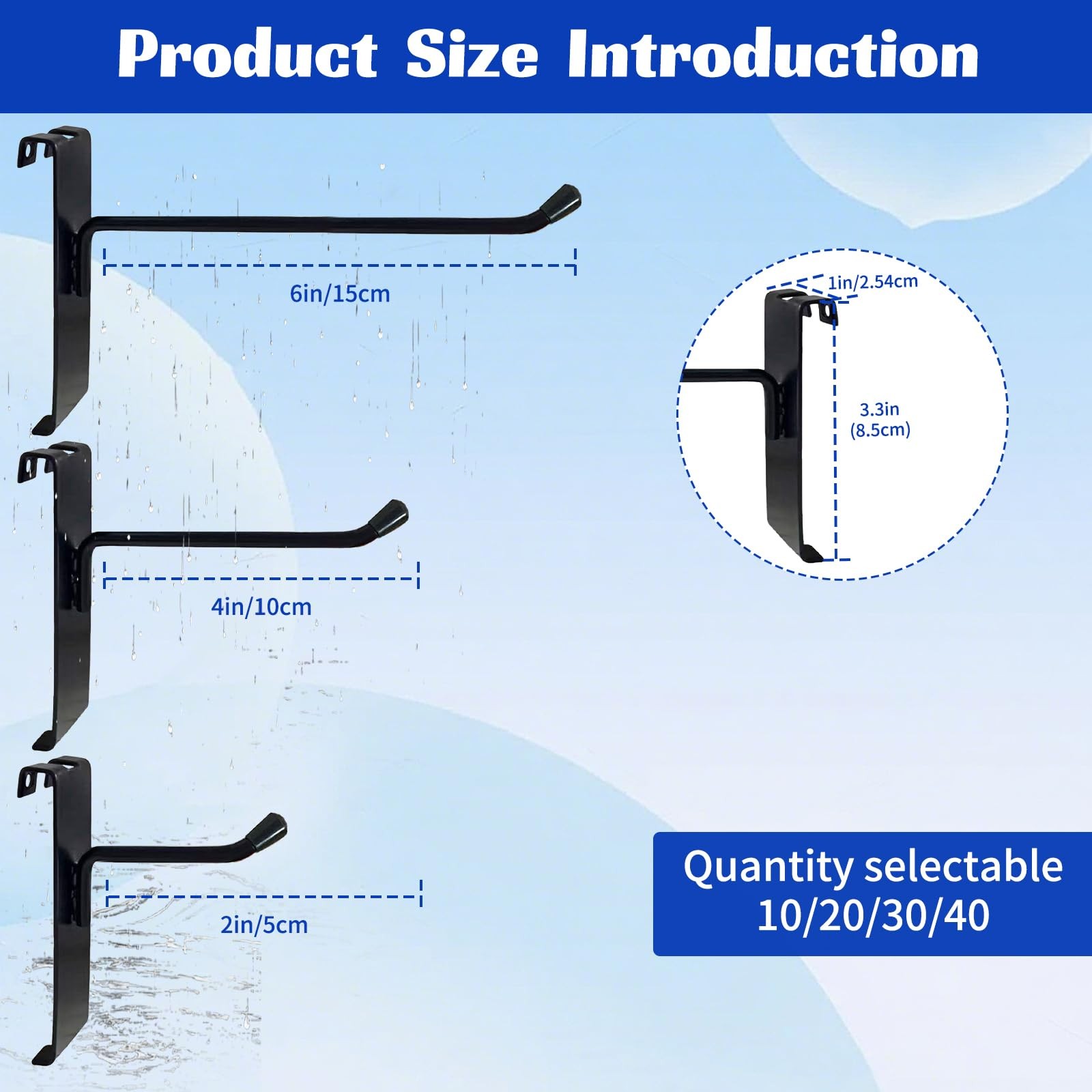 Gridwall Hooks 4 inch40pcs Display Hooks for Grid Wall PanelMetal Grid Wall A...