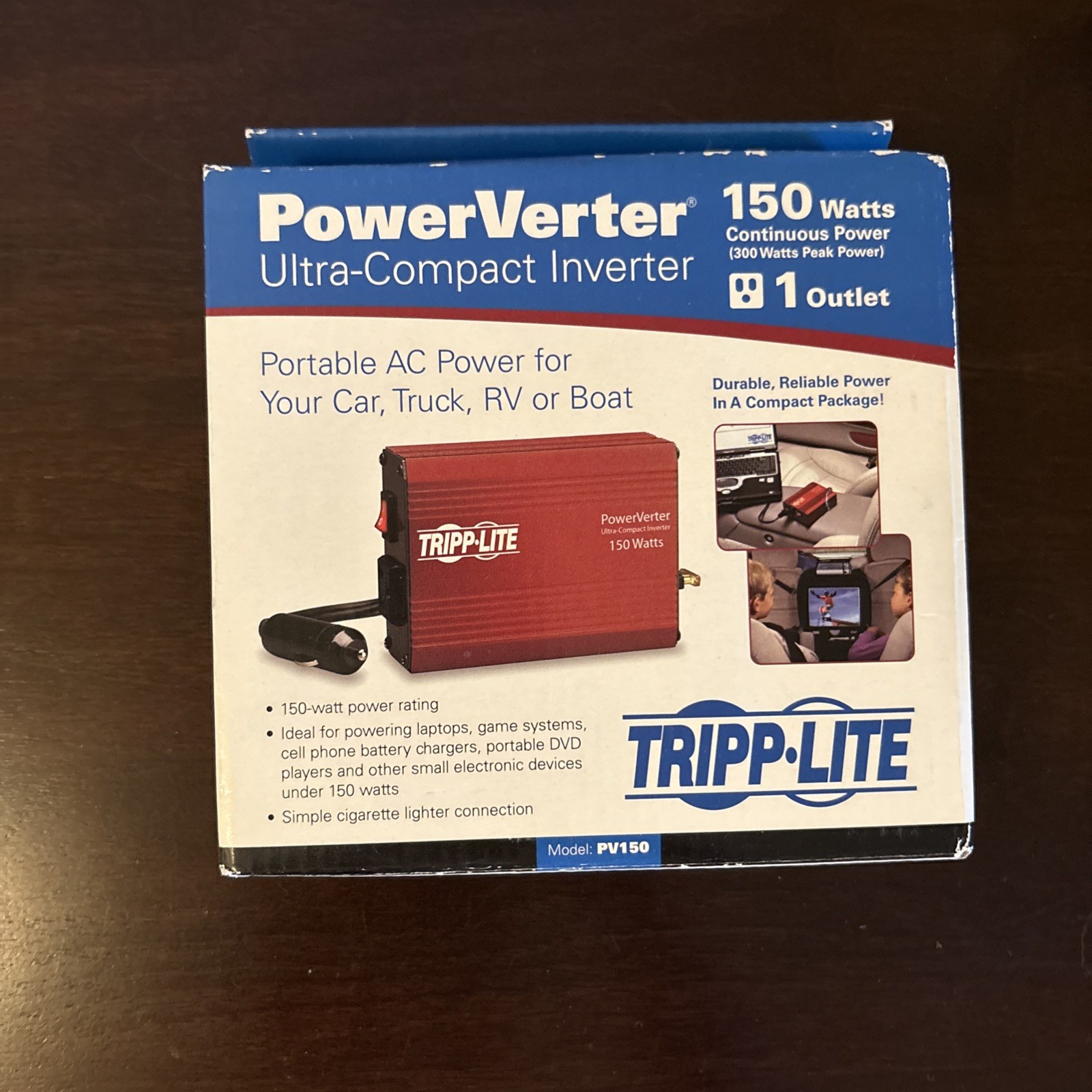 Tripp Lite 150W Car Power Inverter 1 Outlet Auto Inverter Ultra PV150 New