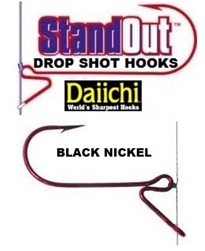 Standout Drop Shot Fishing Hooks ST4ZS Black Nickel Pick any Size by Daiichi