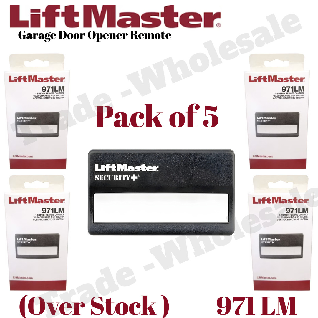 5 Pack LiftMaster 971LM 1-Button Security+ Garage Door Opener Remote Control