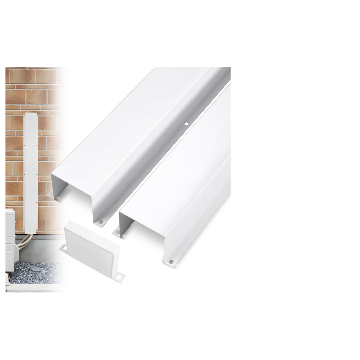 Lyprem 4 W X 6.5Ft L Metal Line Set Cover Kit - Ac Pipe Cover For Ductless Mini