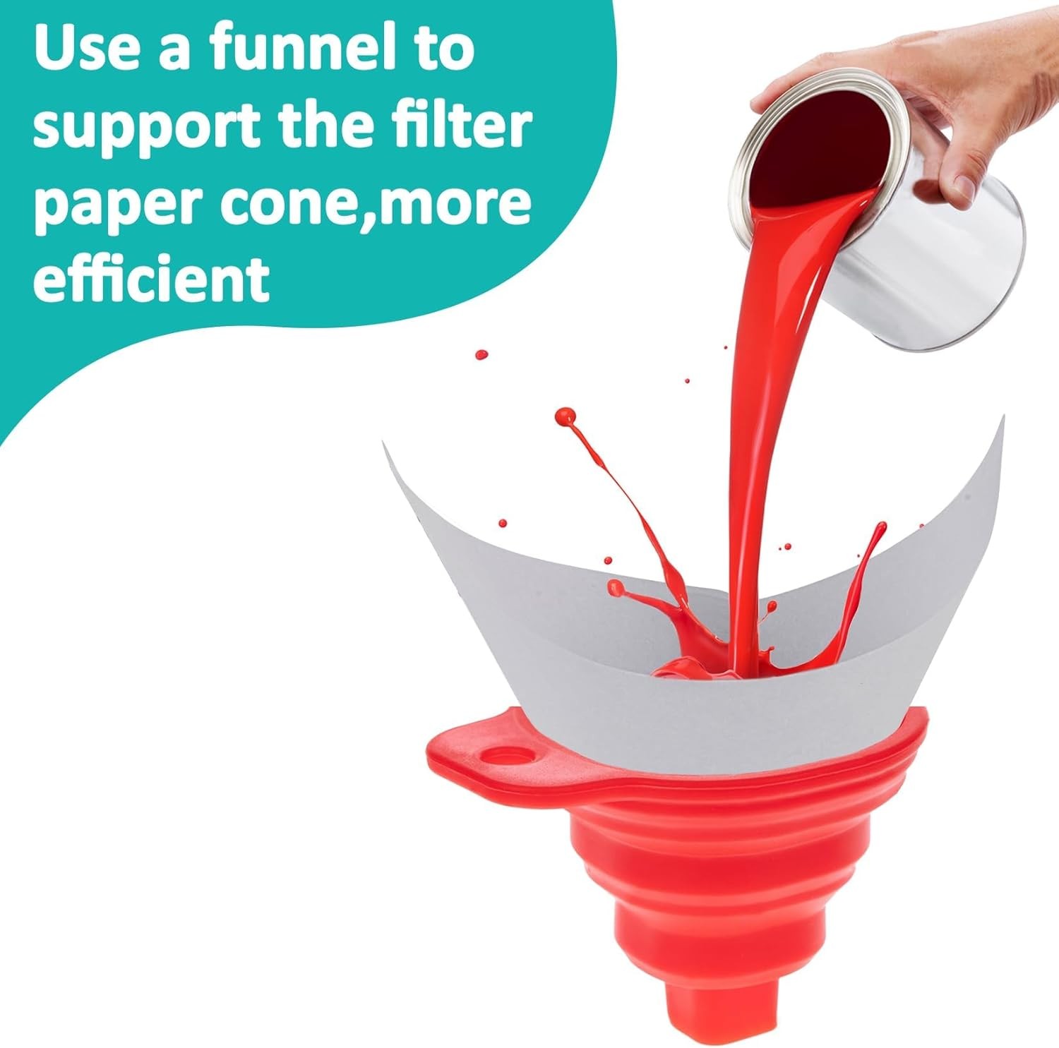 100PCS Paint Strainers Paper Cone Mixing Cup Strainer Fine Mesh...