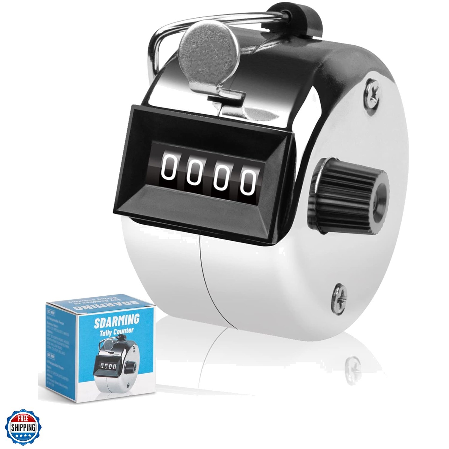 Tally Counter, 4-Digit Clicker Counter, Metal Hand Tally Counters Clicker Pit...