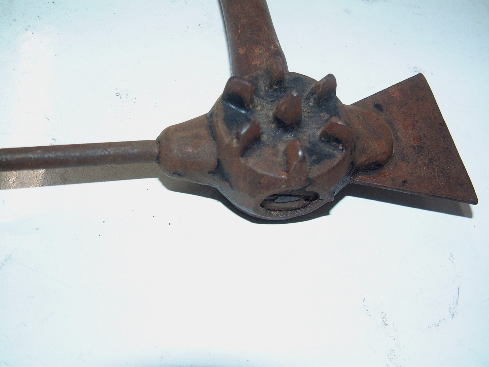 Primitive Hammer Ax Concave Leather Working Tool 11 in X 5 1/2 in
