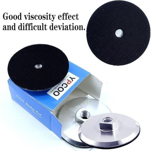 2pcs 4 Inch Backer Pad with 5/8”-11 Thread Hook and Loop Backing Pad for Polish