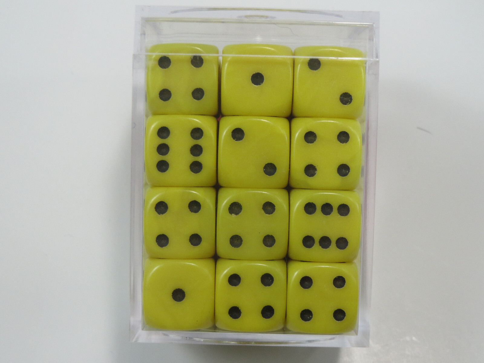 NEW Dice Cube Set of 36 D6 (12mm) - Opaque Yellow