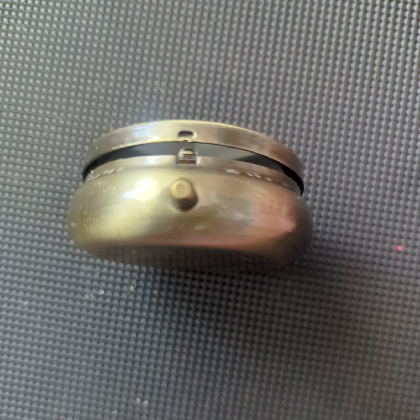 Small Trinket Box, brass, flowers, used, old