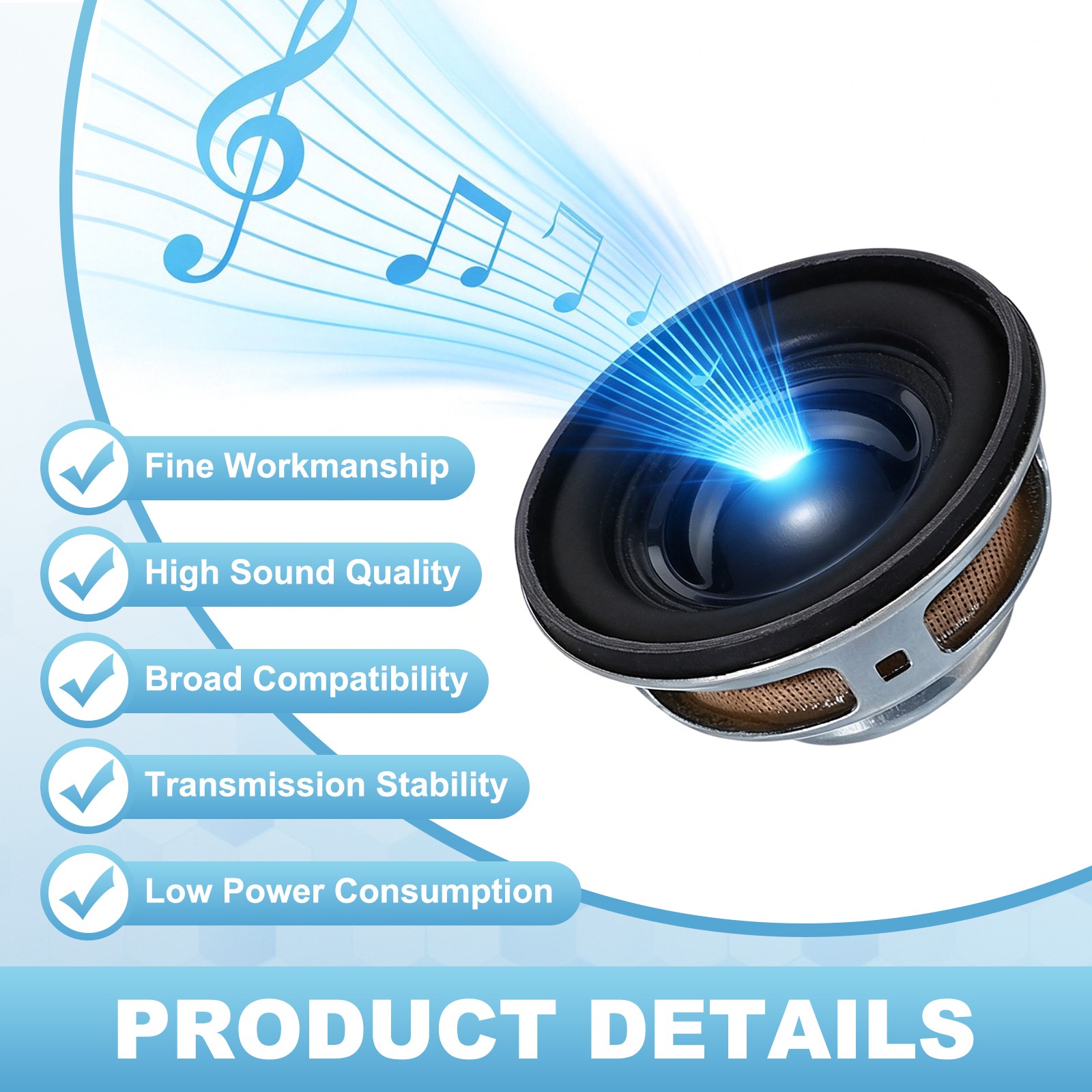 2Pcs 3W 4Ohm Small Speakers Square Micro External Magnet Speaker 40x21.5mm Black