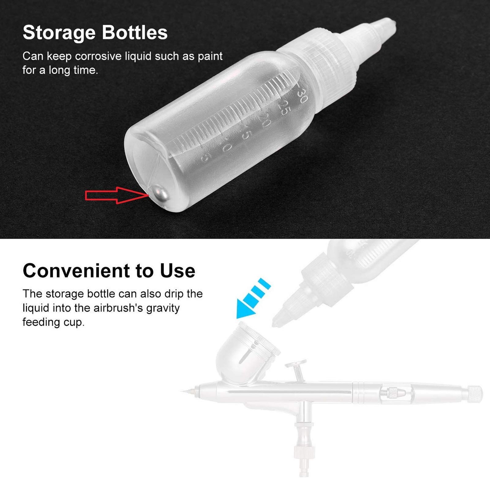 10Pcs 30ml Squeeze Bottles, Paint, Ball Inside, PP Small Plastic, Scale, Pigment