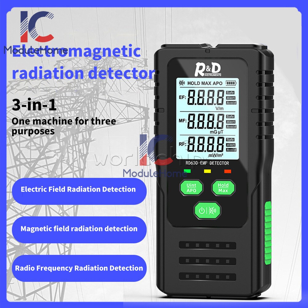 R&D RD630 3-in-1 Portable EF MF RF Radiation Detector Multifunctional Tester New