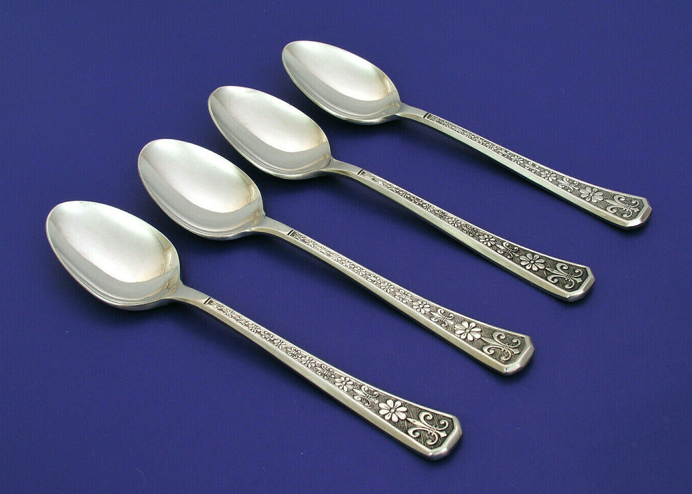 (4) INTERPUR FLORENZ 6 1/4" TEASPOONS STAINLESS STEEL JAPAN VERY NICE CONDITION