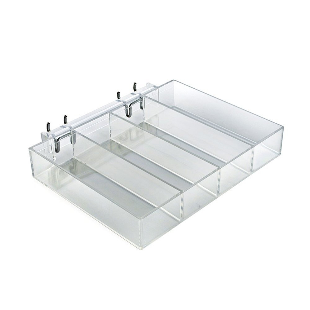 2 PCS 225544 Four-Compartment Tray For Pegboard Slatwall Organizer Tool
