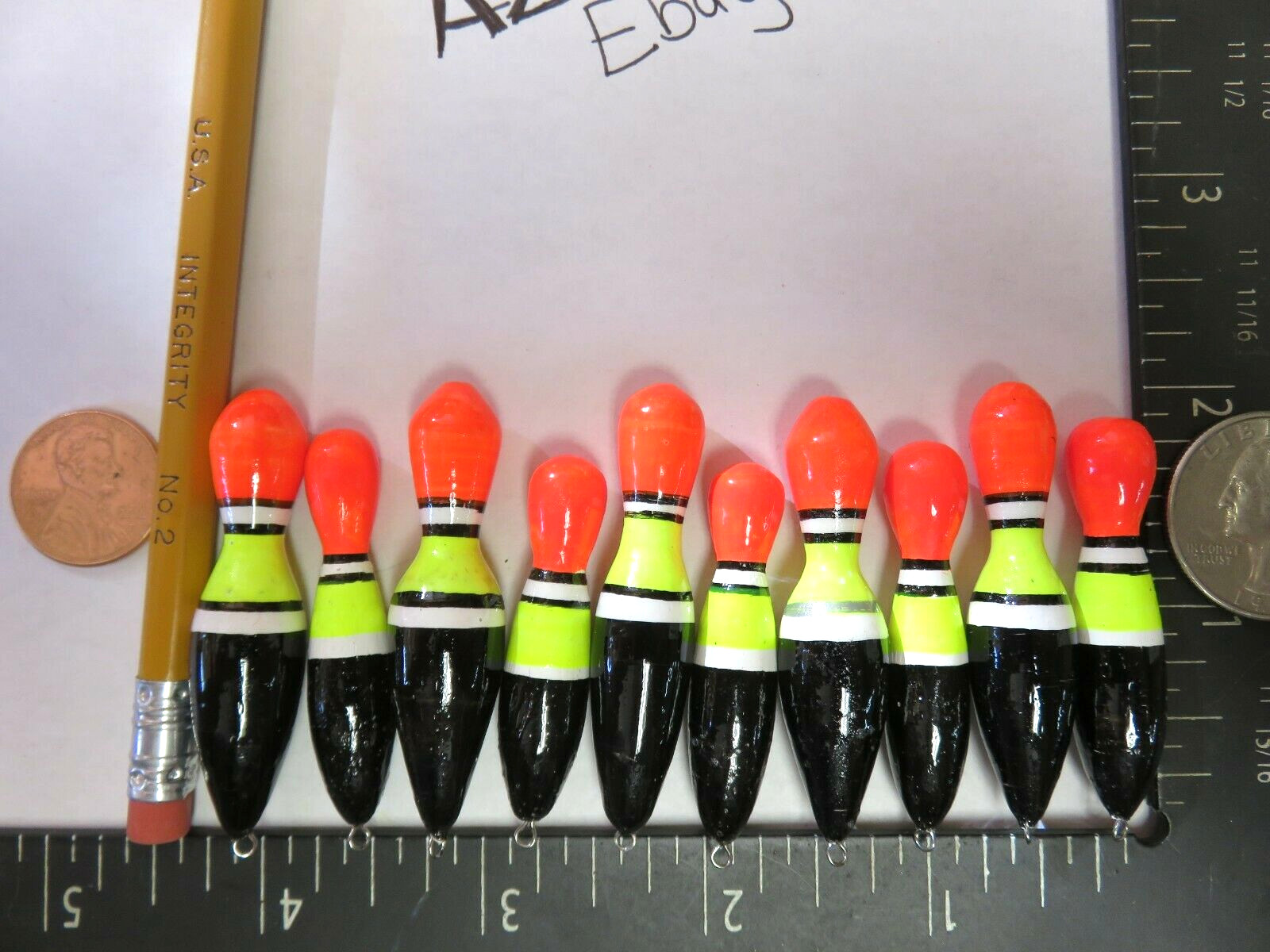 10 NEW WOOD SLIP FLOATS / BOBBERS PANFISH  ICE FISHING NO FREEZE UP ON LINE B271