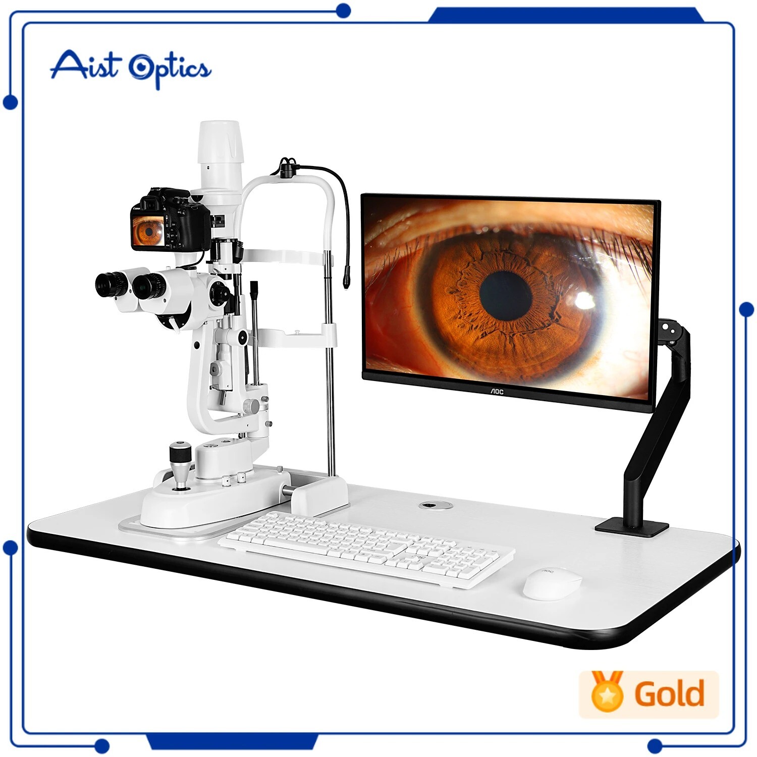 Professional Digital Slit Lamp 5-Speed LED Magnifier Ophthalmic Equipment